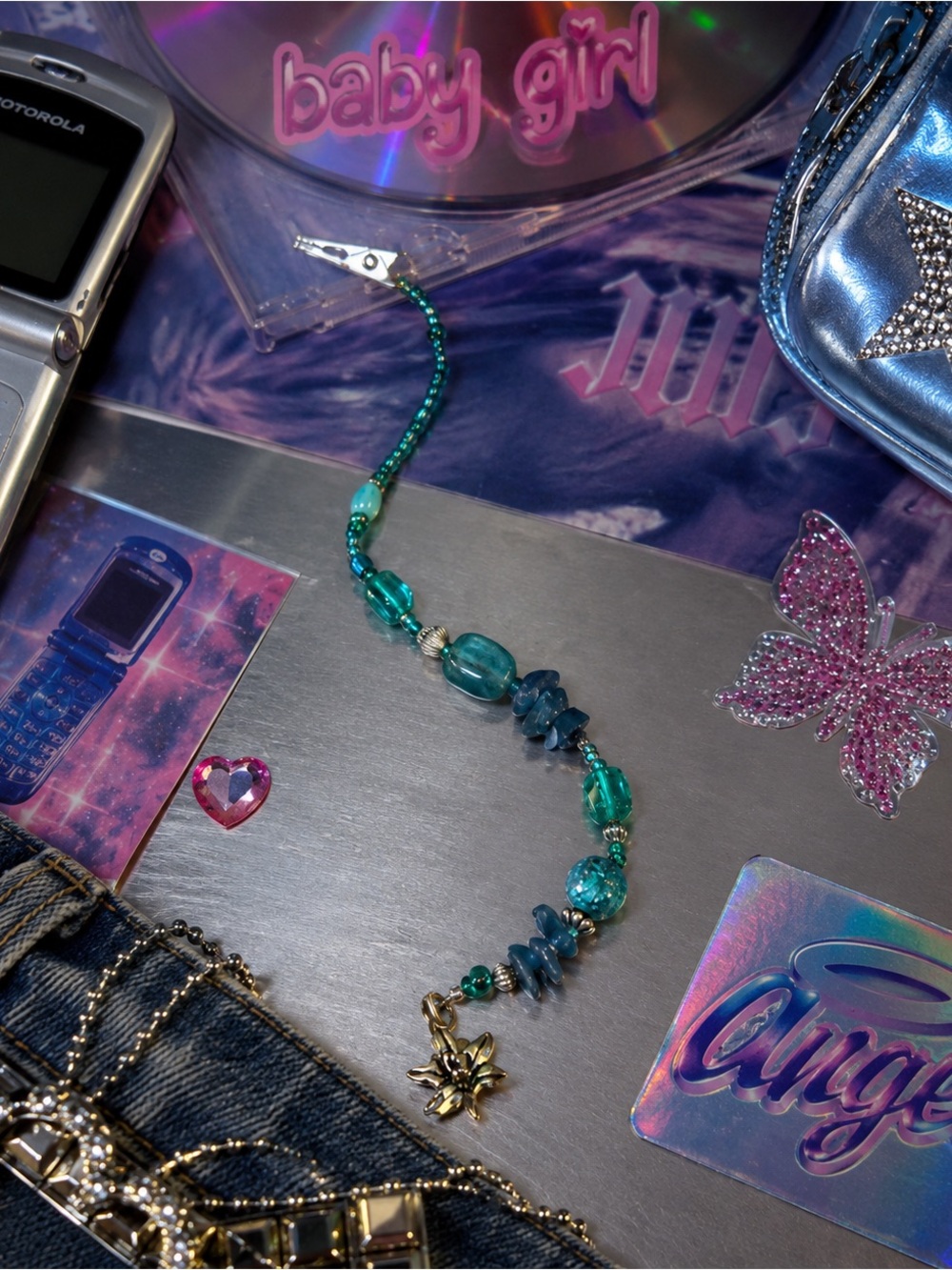 Handmade Vintage Beaded Hair Clip, Y2K ☮️